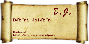 Dóri Jolán névjegykártya